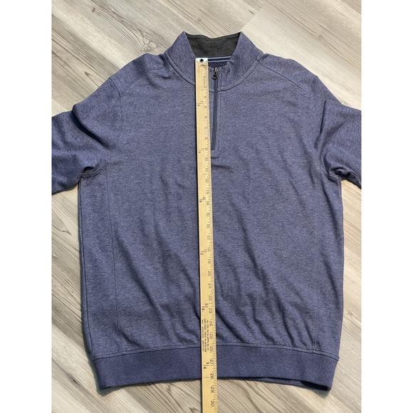 Men's 1/4 Zip Pullover Shirt Size L Mock Neck Long Sleeve Blue SUPER SOFT COMFY - Picture 12 of 16